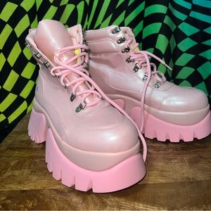Pink Gooey Platform Boots - Koi Footwear - New